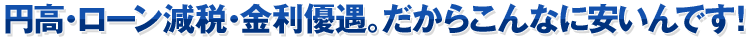 円高・ローン減税・金利優遇。だからこんなに安いんです!